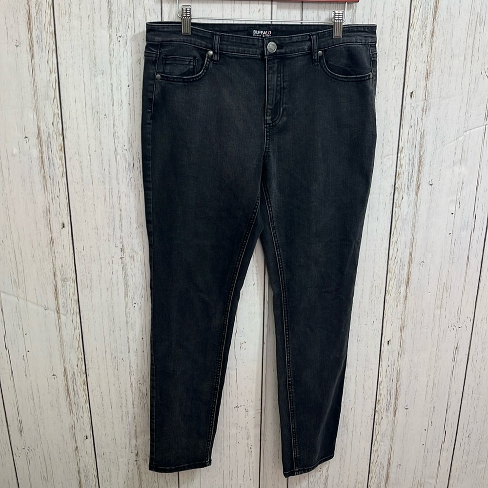 Buffalo David Bitton Francesca Mid-Rise Skinny Stretch Black Denim Jeans 10/30